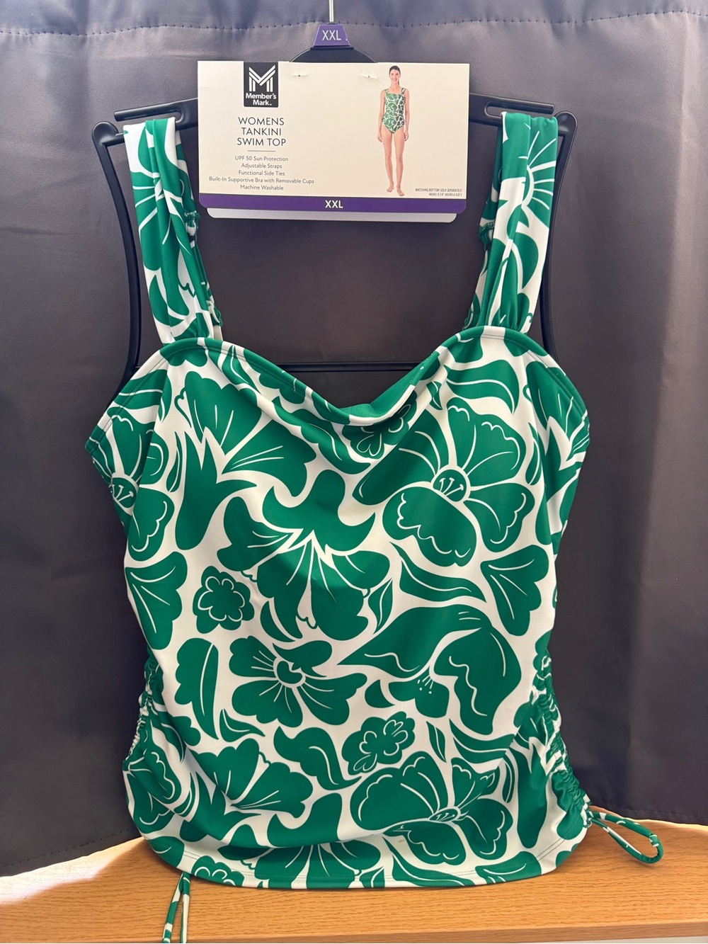 Women’s Green Floral Tankini Swim Top - XXL NWT